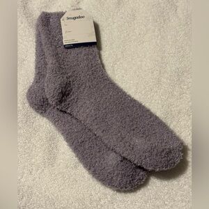 Snugadoo Plush Ankle Socks Purple & Silver Metallic Threads